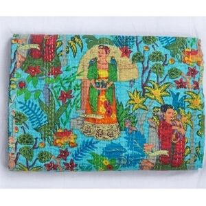 Freida Khalo handmade quilt hand quilted blanket 60” by 90” new
